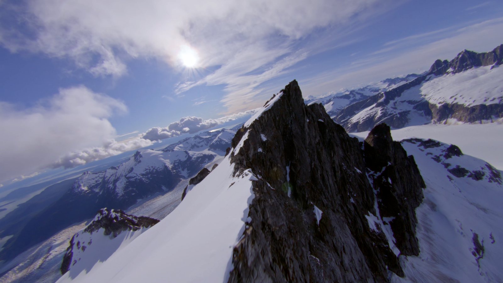 Low through a glacier crevasse