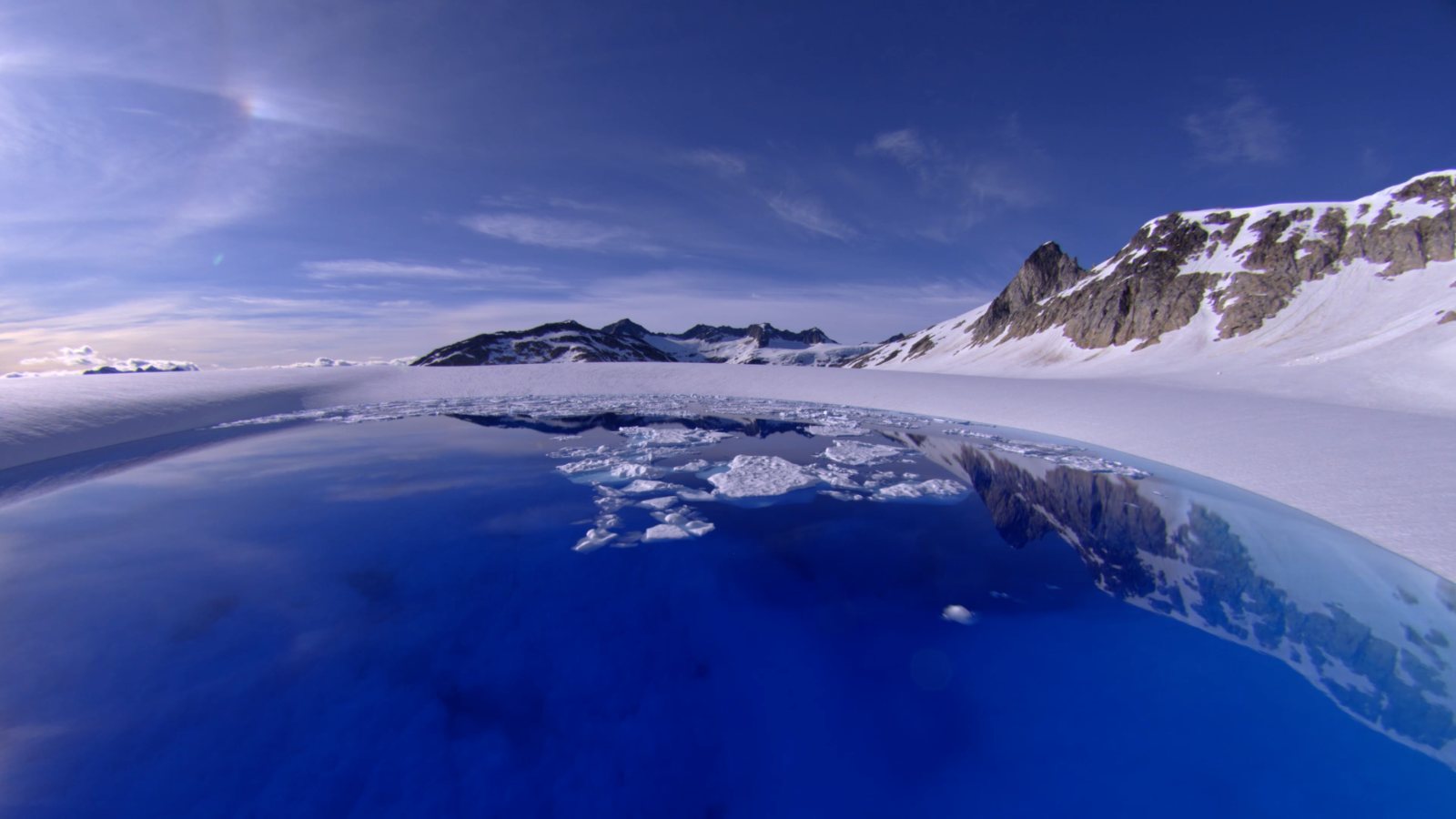 Meltwater pool on the icefield