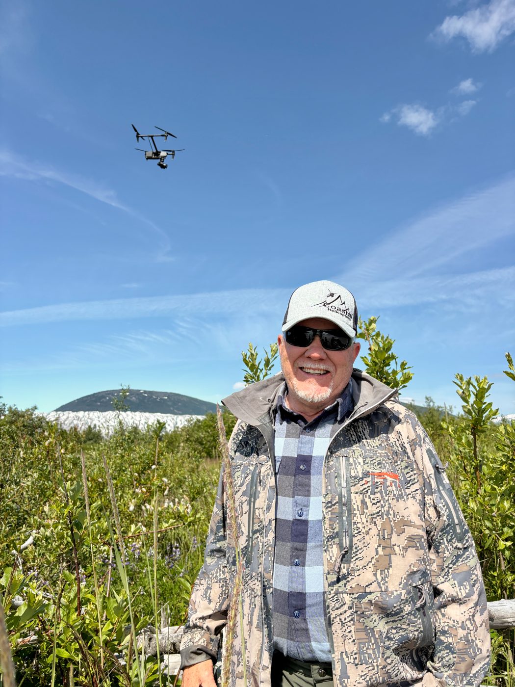 Drone over Taku Glacier