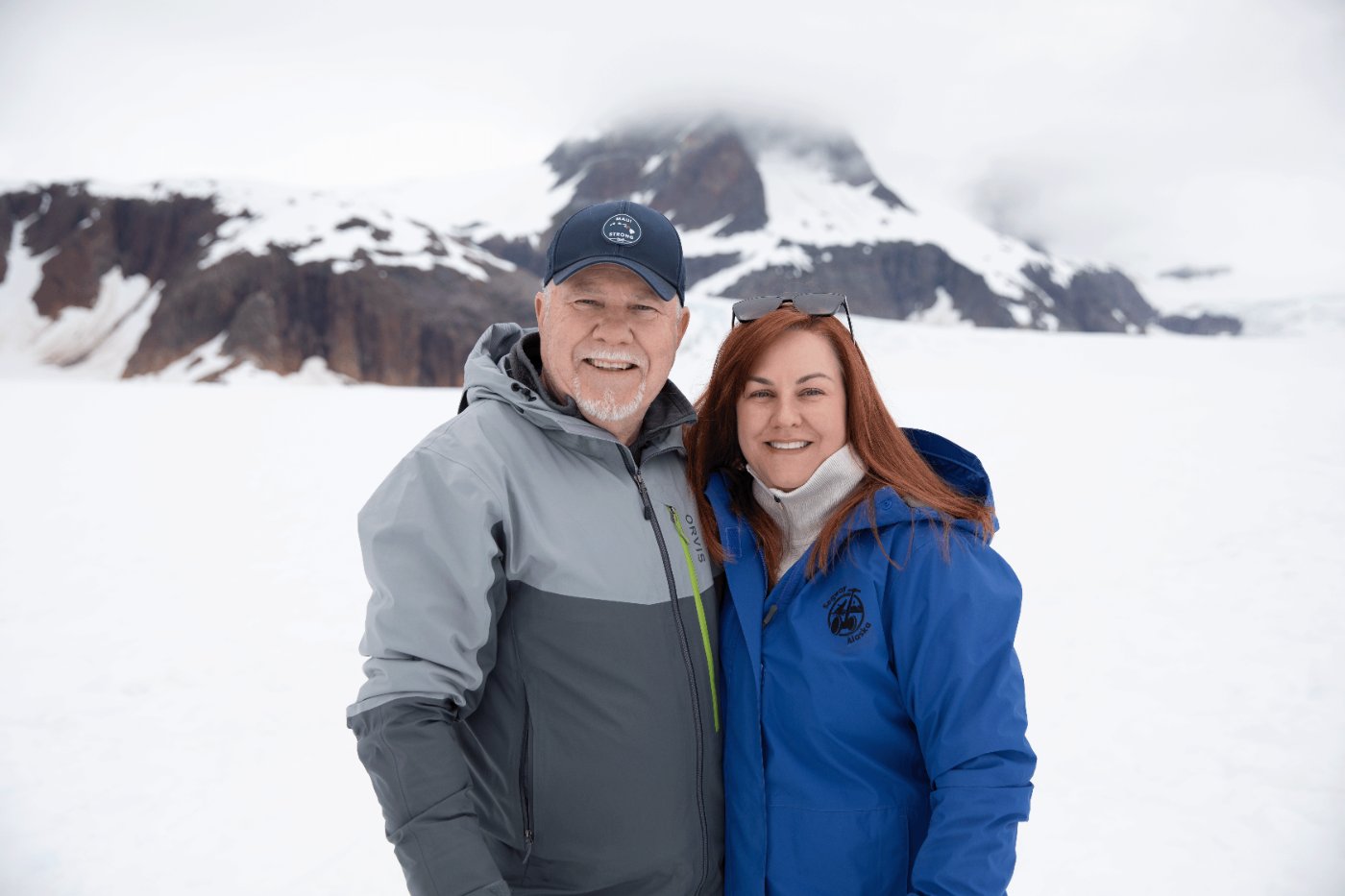 Reuben and Erin Willis on the icefield
